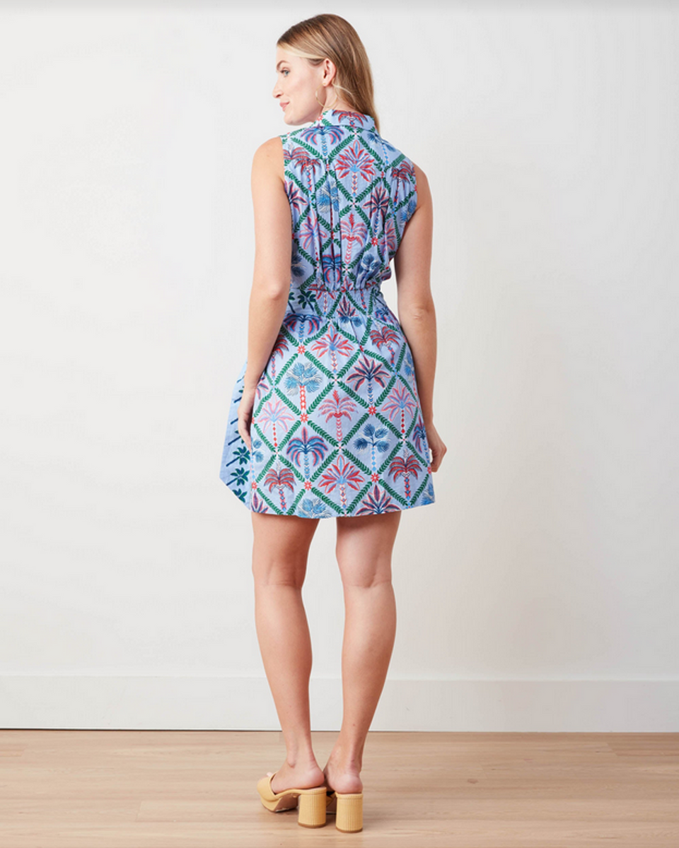 LITTLE SIERRA DRESS, PALM PLACE CUSTOM BLUE/TEAL main image 1