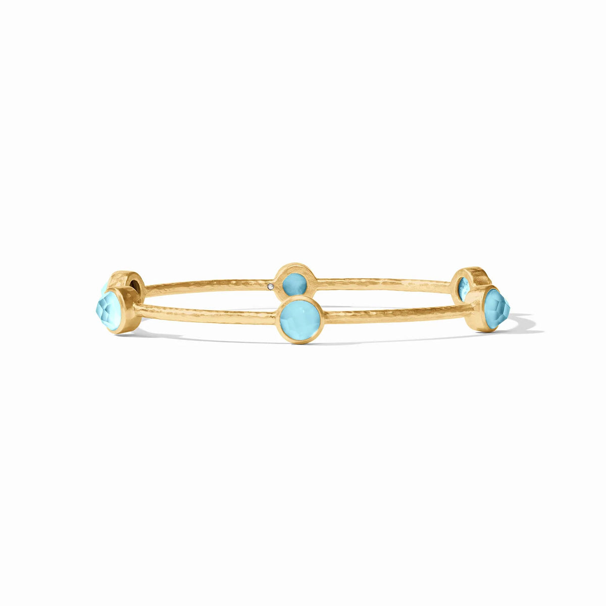 Milano Luxe Bangle with Iridescent Emerald Green Stones main image 1