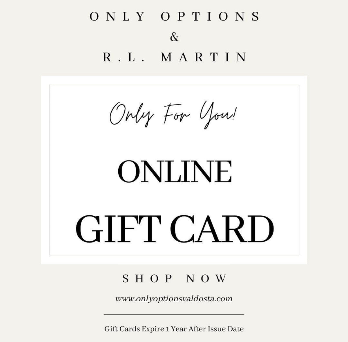 eGift Card - For online purchase only