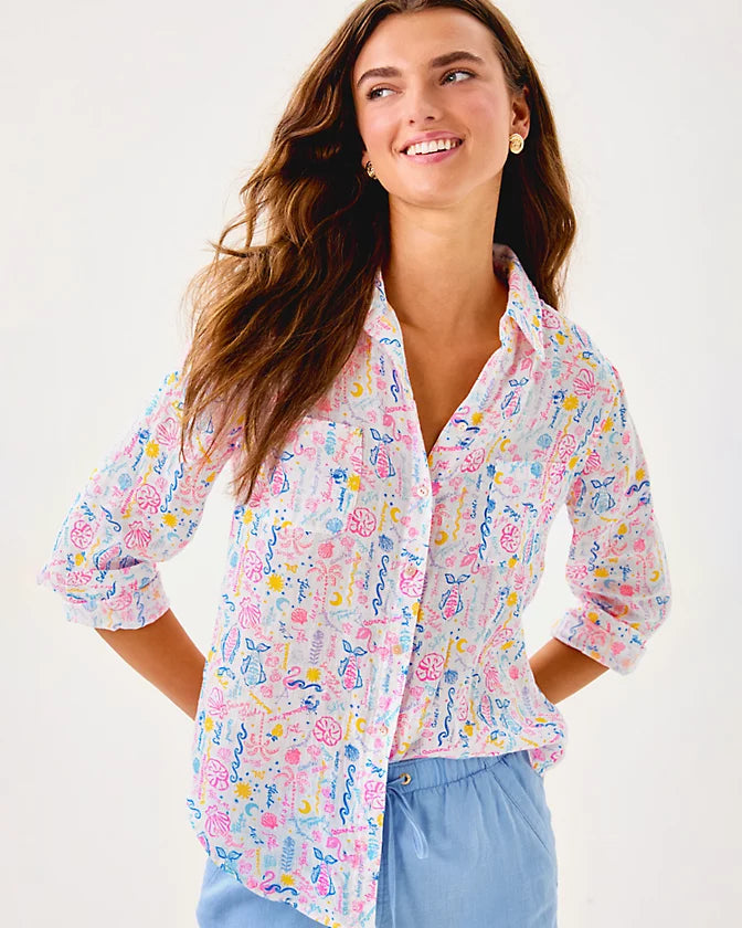 Sea View Button Down (Multi Summer Serenade)