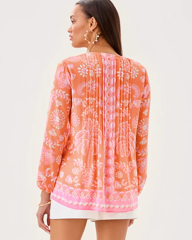 Marilina Tunic (Papaya Breezy Palm)