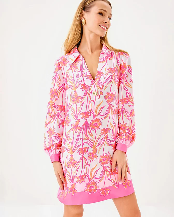 Iralanne Popover Shirtdress (Lovely Long Stems)