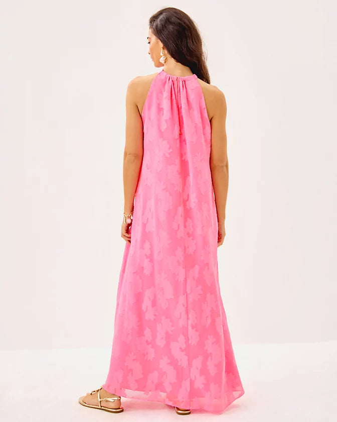 Clairabel Maxi Dress (Roussea Pink Coral Swirl)