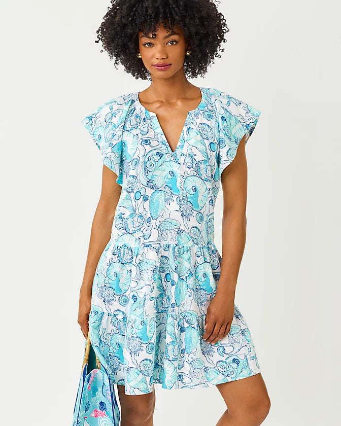 Norella Linen Dress (Resort White Shell Shine) – Only Options Valdosta