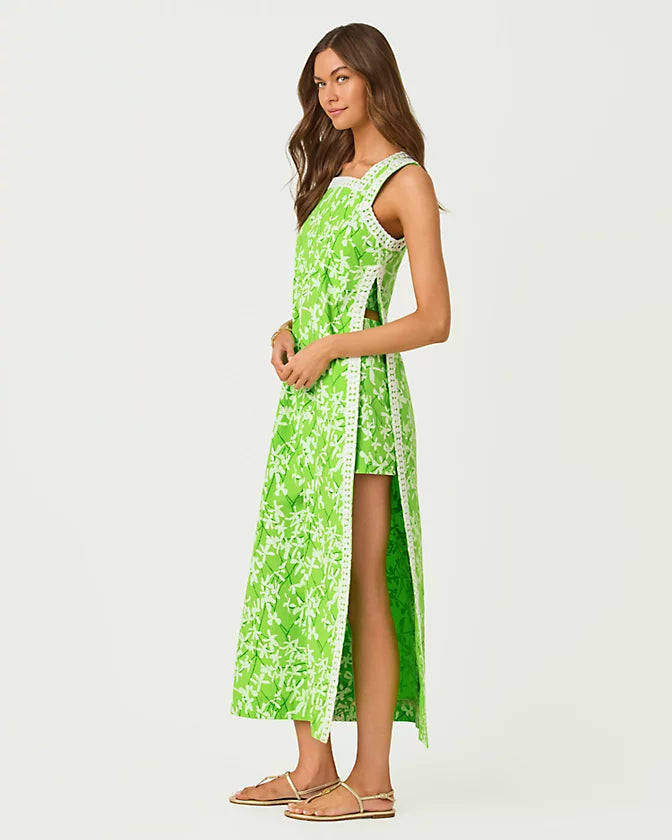 Tina Maxi Romper (Crocodile Green Liza Overprint)