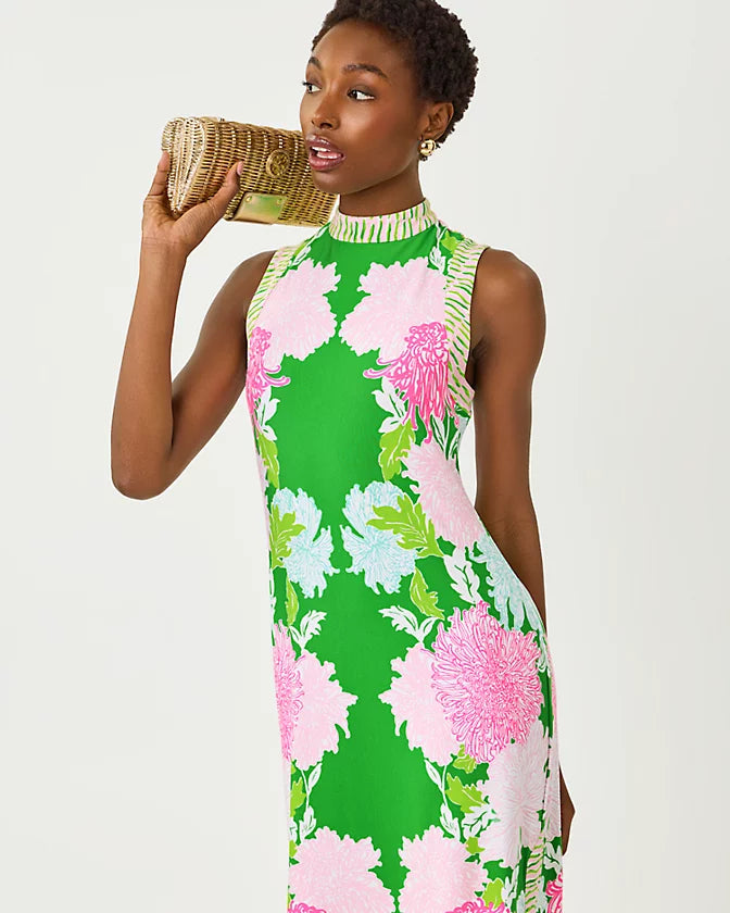 green flow dress Textured Green Flow Dress  Janan