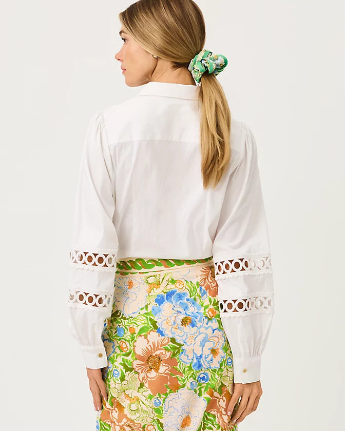 The Lace Insert Lilly Shirt (Resort White)