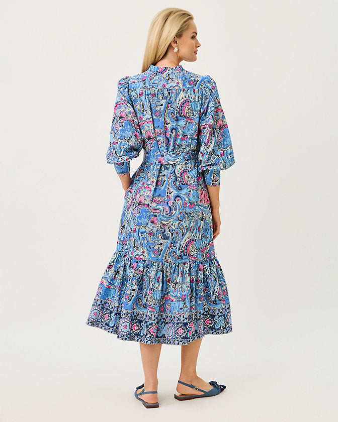 Drena Midi Dress (Multi Paisley Parade Shirtdress)