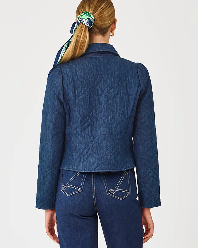 Peyser Quilted Denim Jacket (Butterfly Quilted Indigo Denim)