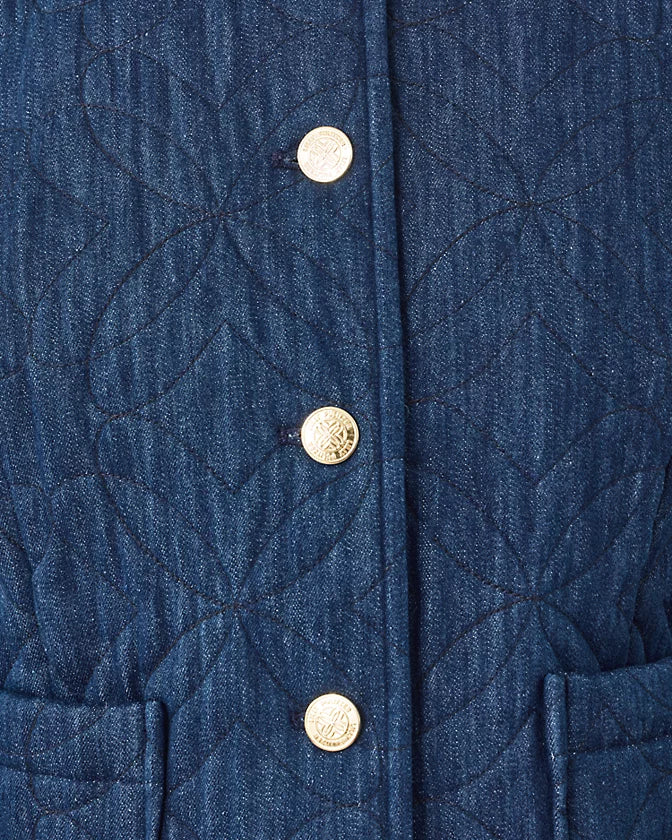 Peyser Quilted Denim Jacket (Butterfly Quilted Indigo Denim)