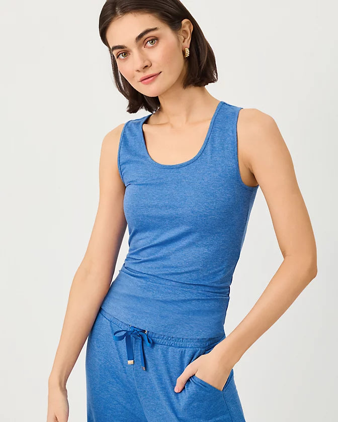 Marsaille Scoop Neck Tank UPF 50 (Heathered Merriweather Blue)