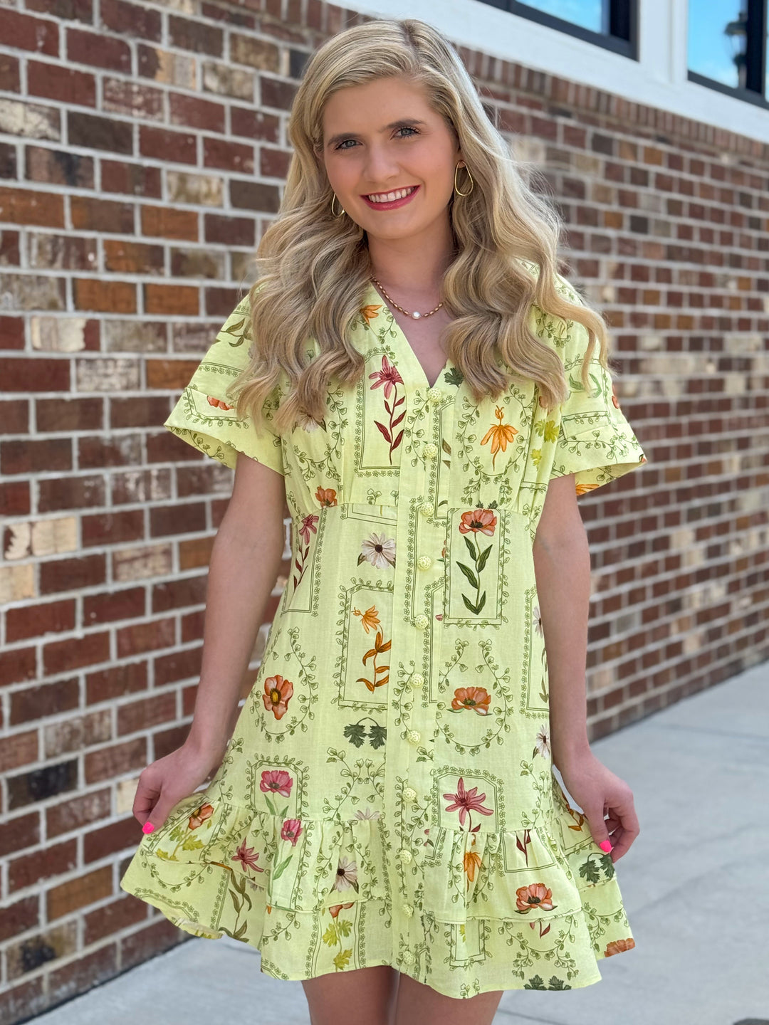 Kyle Dress (Lime Stamp)