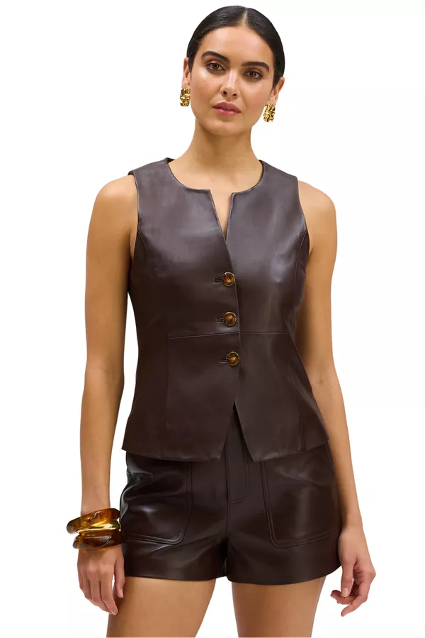 Elijah Leather Shorts (Espresso)