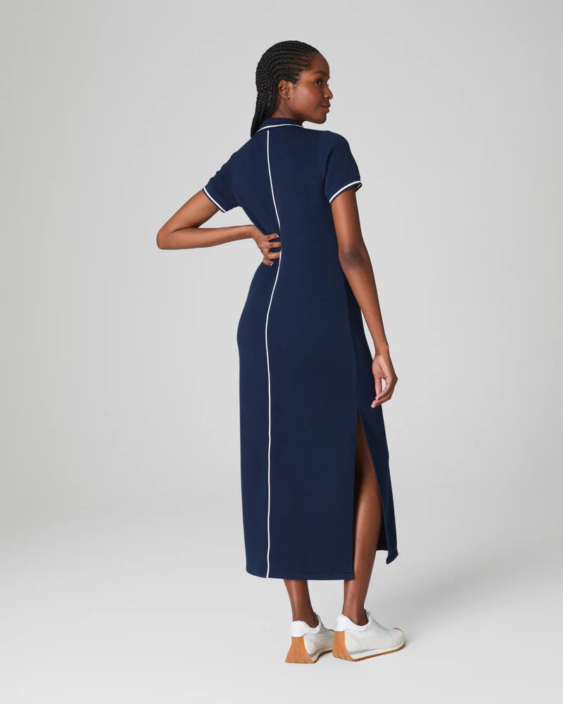 Airessentials Pique Polo Midi Dress (Timeless Navy)
