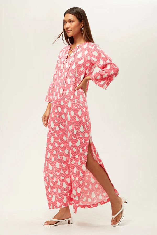 Catamaran Dress (Coral Crush/Whitewash)