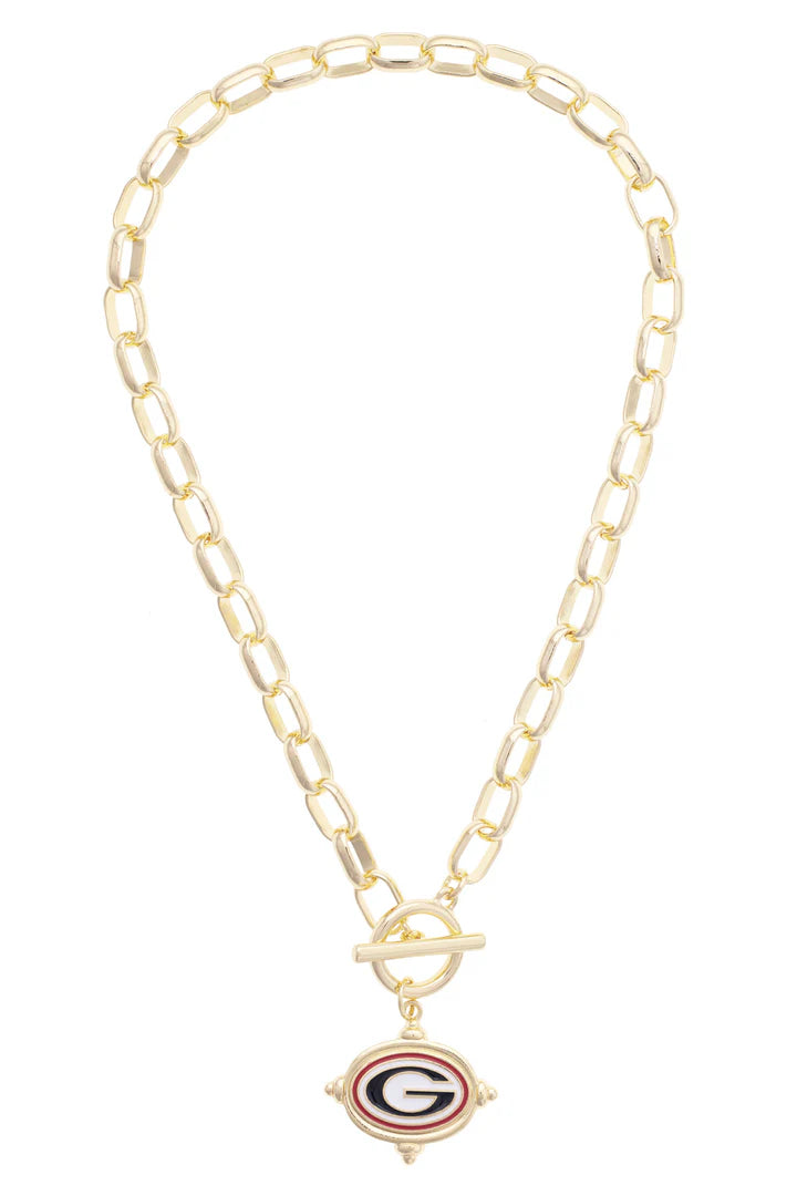 Georgia Bulldog Logo Intaglio Necklace