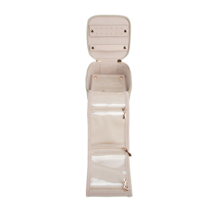 Leah Quilted Travel Jewelry Case w Pouch (Gold)