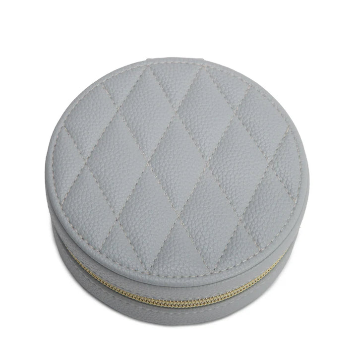 Leah Rectangle Travel Jewelry Case (Light Grey)