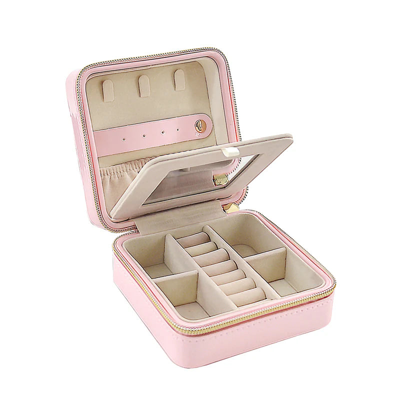Pearl Travel Jewelry Case (Pink)