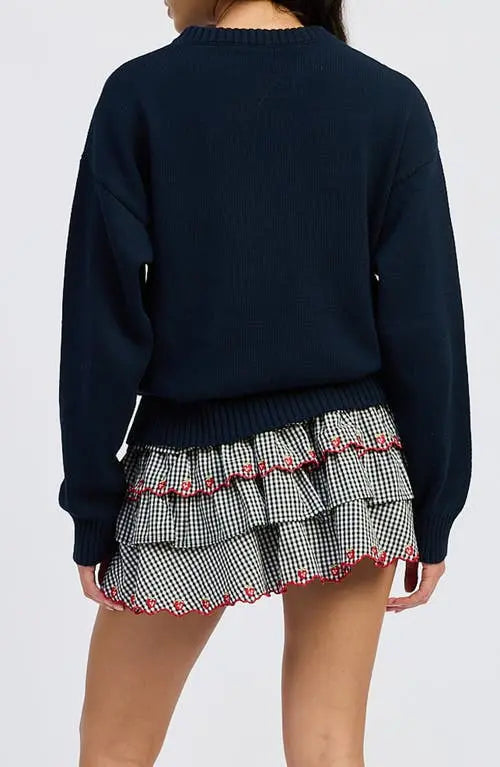 Coco Sweater (Navy/Red)