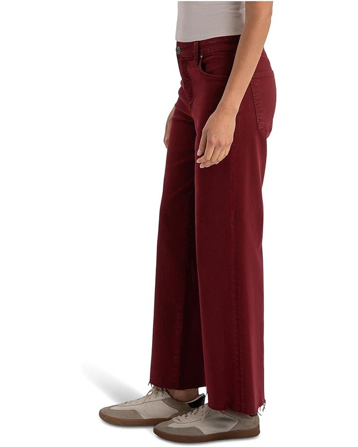 Meg High Rise Wide Leg (Maroon)