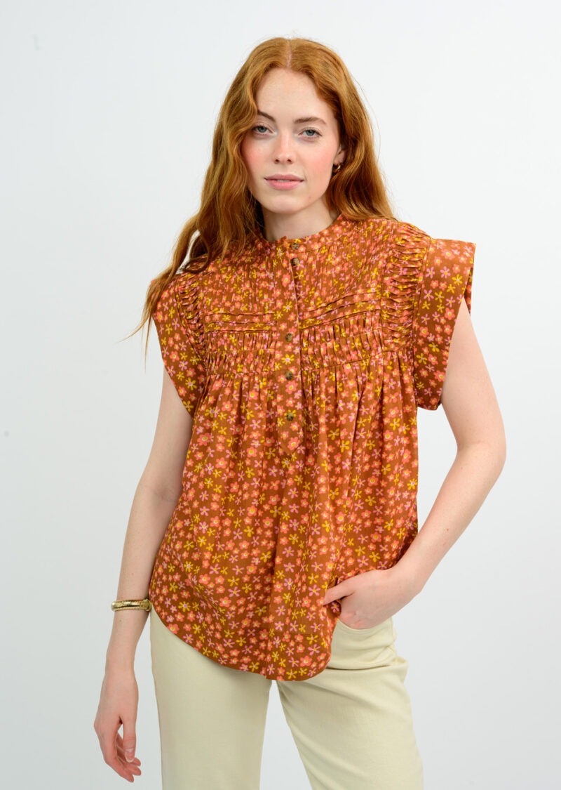Days of Flowers Top (Brown)