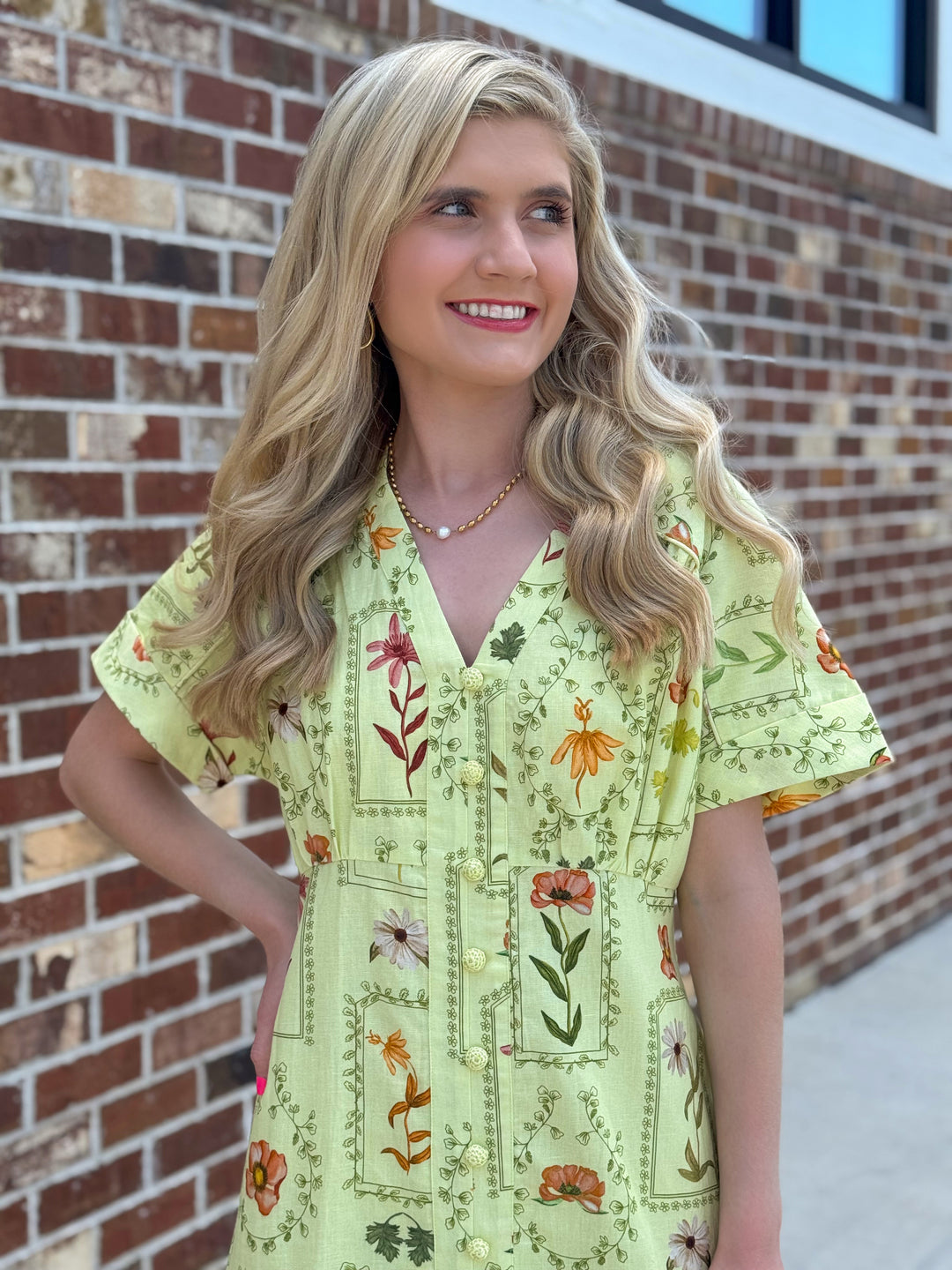 Kyle Dress (Lime Stamp)