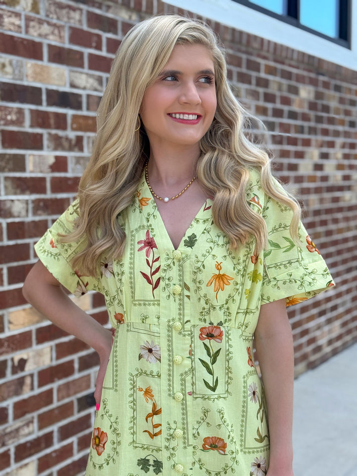 Kyle Dress (Lime Stamp)