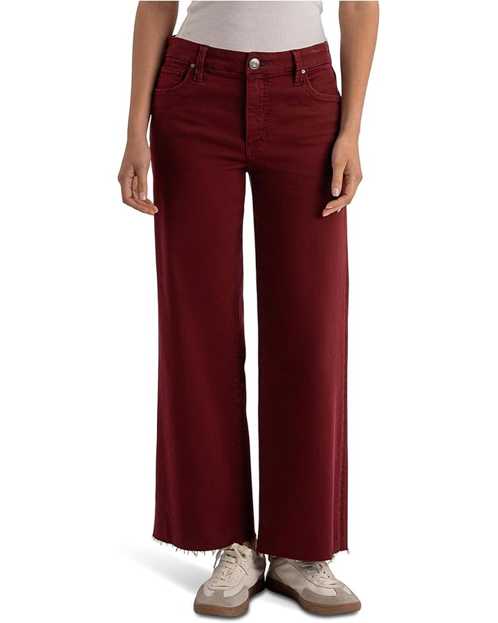 Meg High Rise Wide Leg (Maroon)