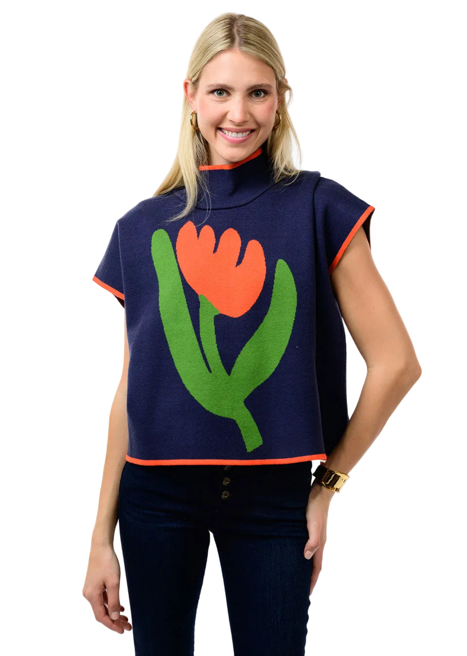 Tulip Popover Sweater (Navy)