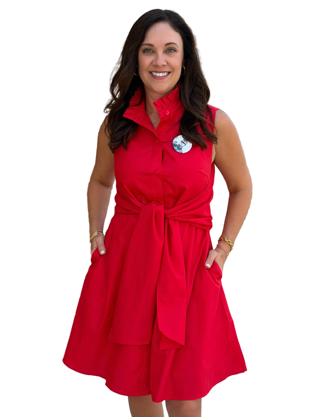 Back Wrap Dress (Red)