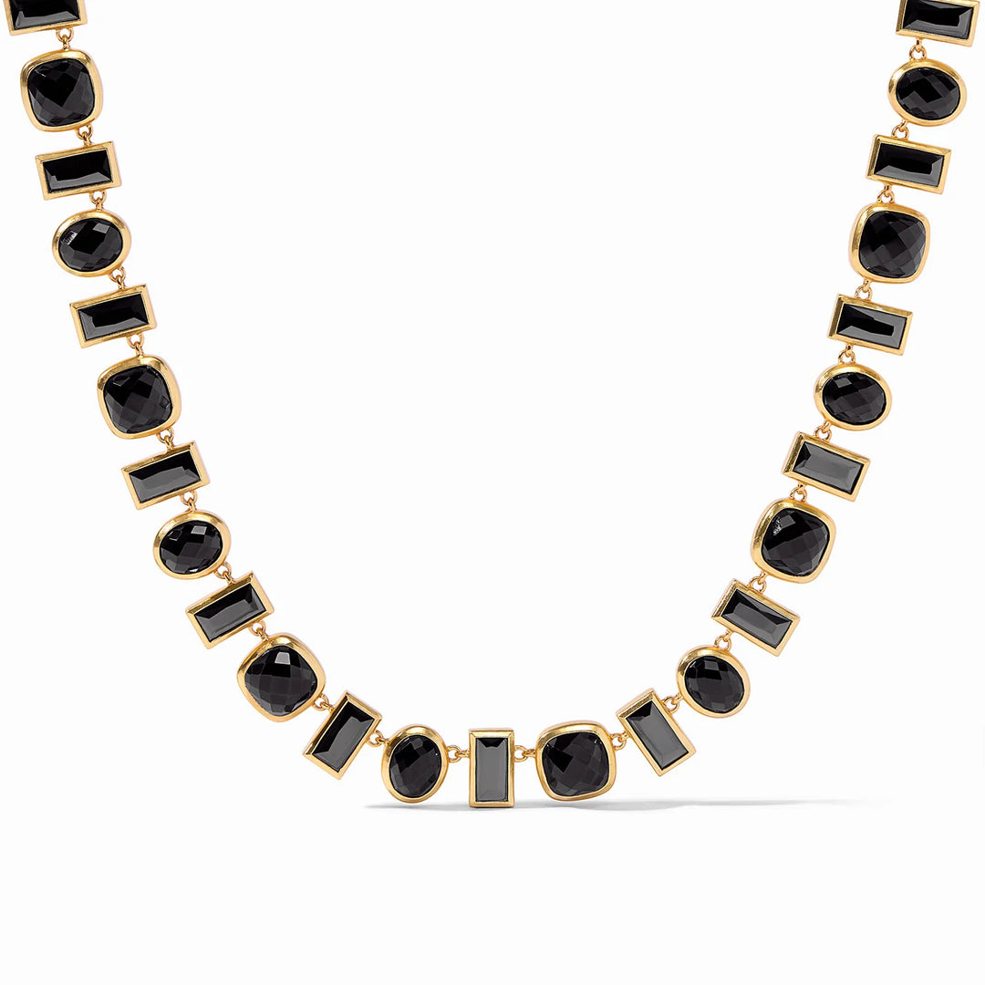 Antonia Tennis Necklace (Obsidian Black)