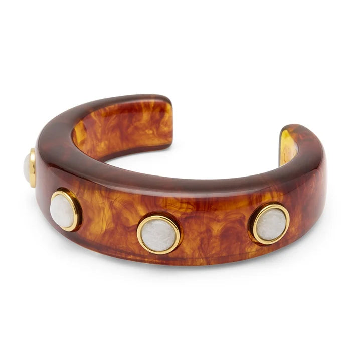 Tortoise Shell Resin Bangle (Moonstone)