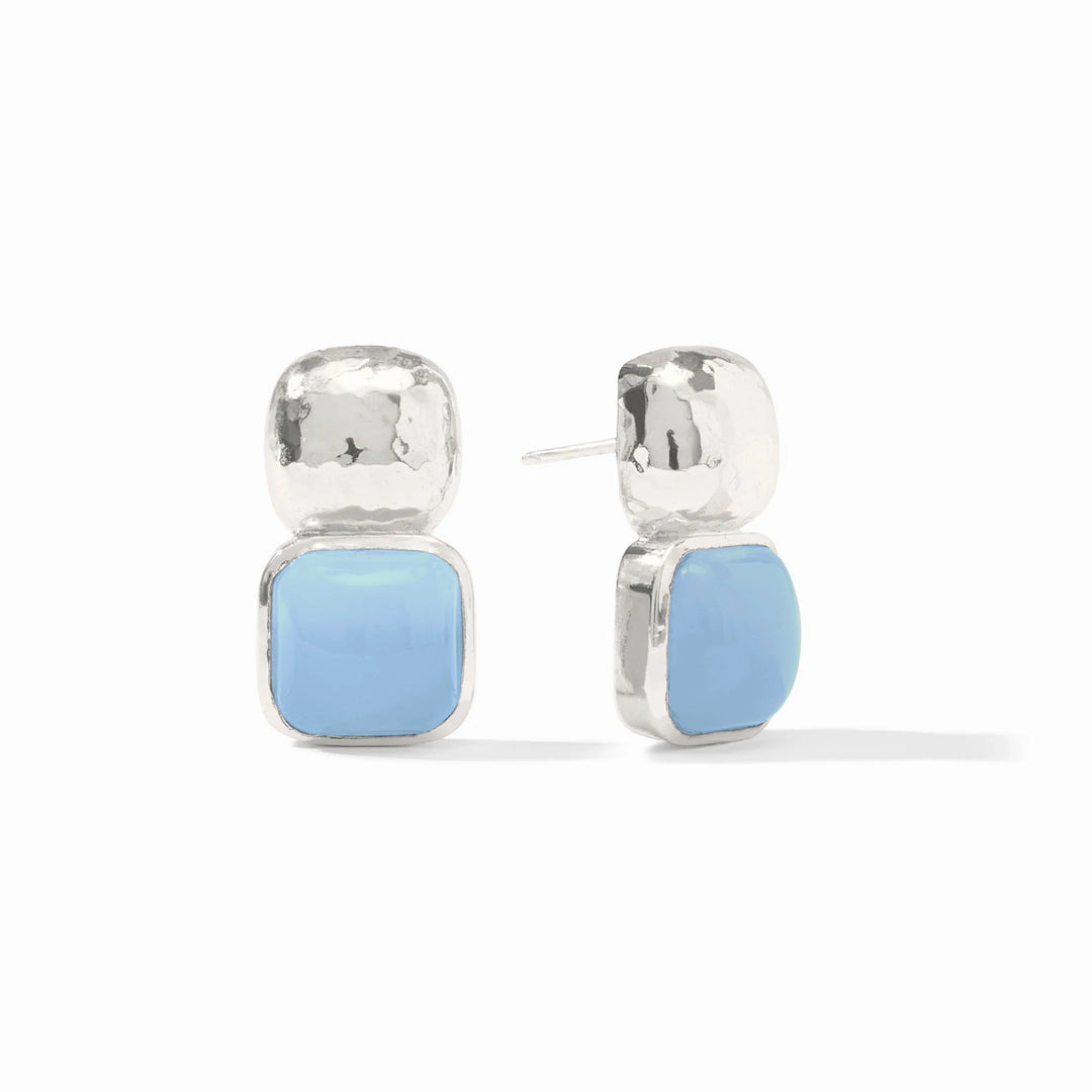 Catalina Earring (Silver/Chalcedony Blue)