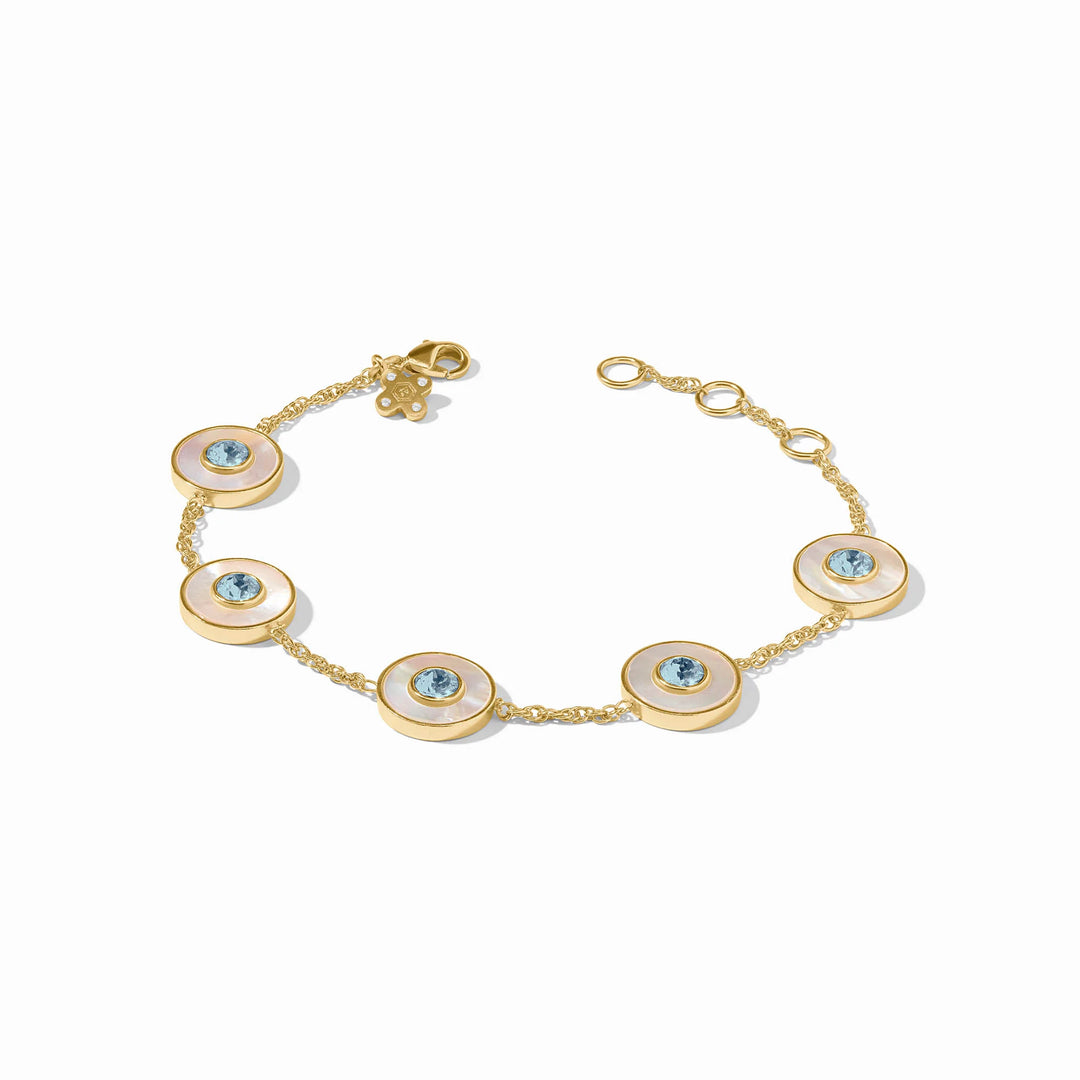Colette Circle Delicate Bracelet (Chalcedony Blue)