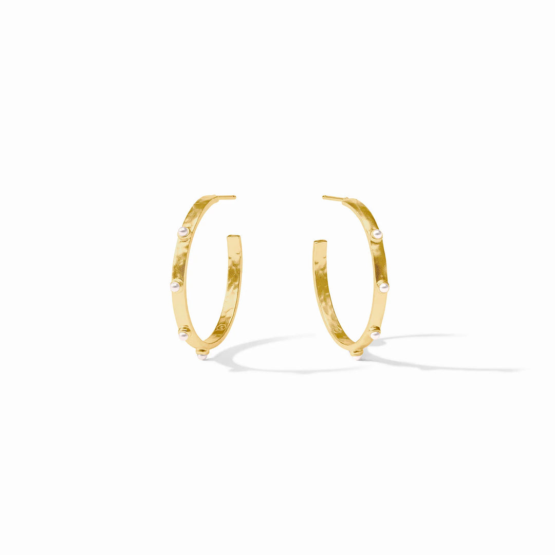 Crescent Stone Hoop (Pearl)