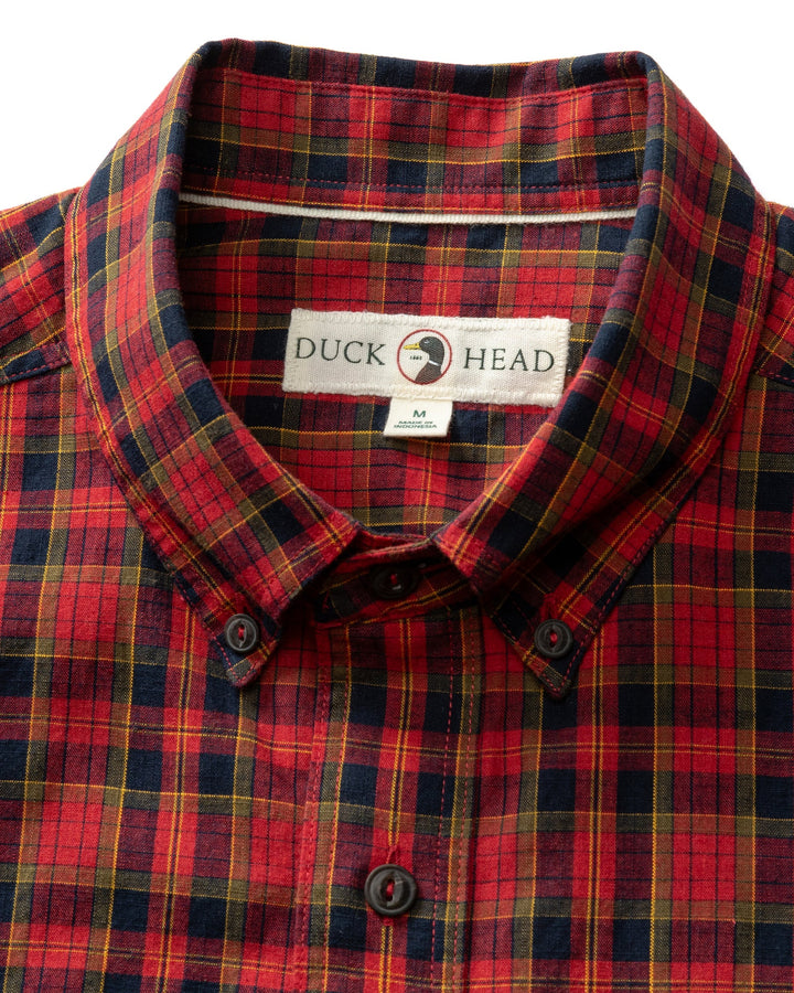Slub Sport Shirt Yates Plaid (Pomegranate)