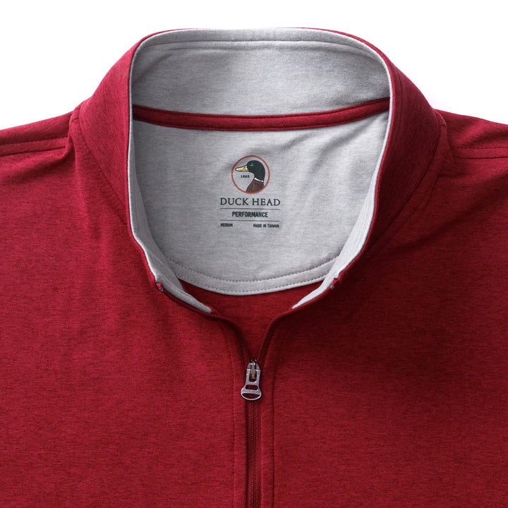 Long Drive Performance 1/4 Zip Pullover (Deep Red)