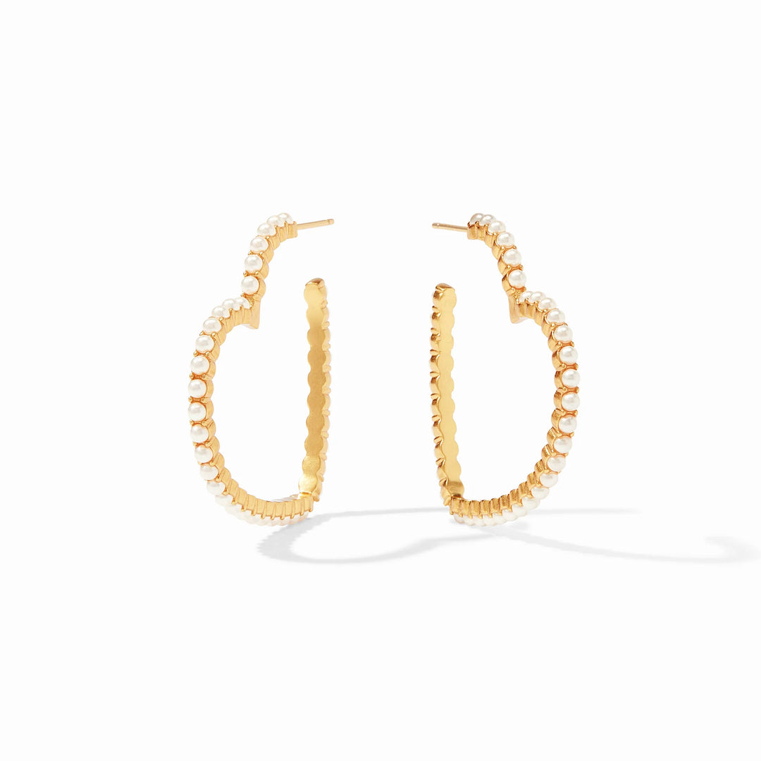 Esme Heart Pearl Hoop (Pearl)