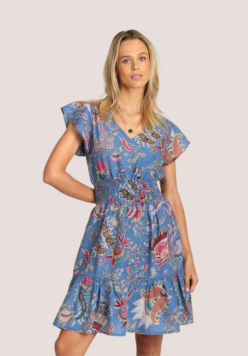 Laurel Ruffle Dress (Blue)