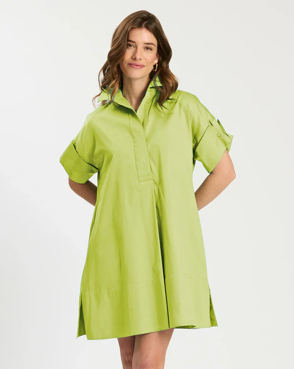 Addie Shirtdress (Lime Green)