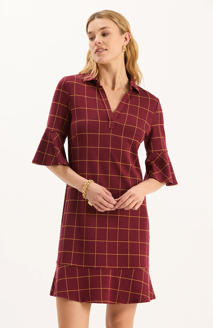 Johnny Dress (Cabernet/Golden Windowpane)