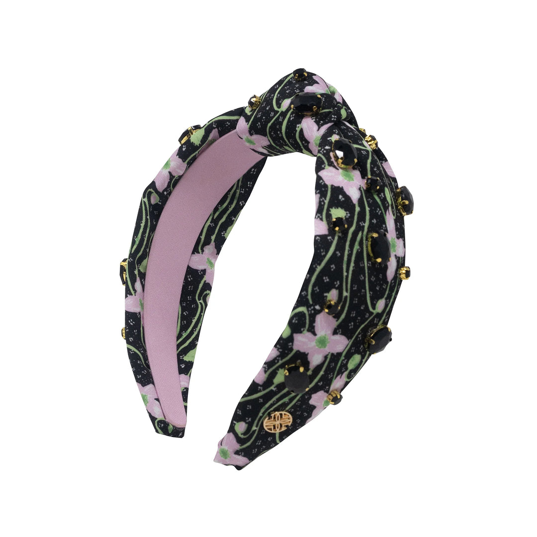 Embellished Slip Knot Headband (Blushing Blooms)