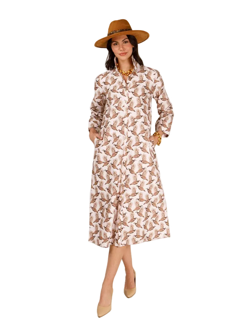 Adele (Field &amp; Quail Mini Brown on Pink)