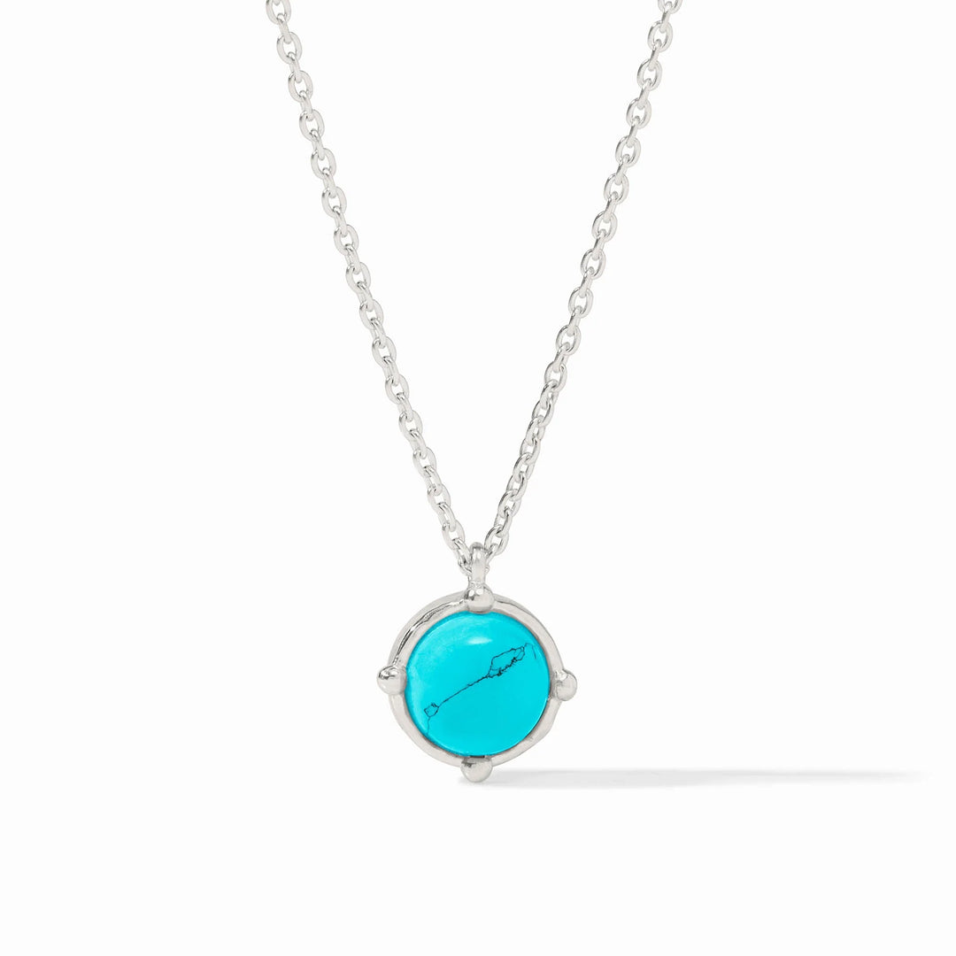 Honeybee Solitaire Necklace (Silver/Turquoise)