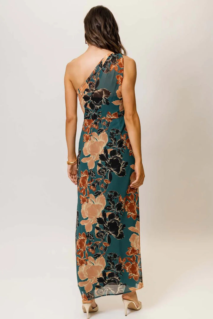 Siona Dress (Teal/Multi Inverted Sketch Floral)