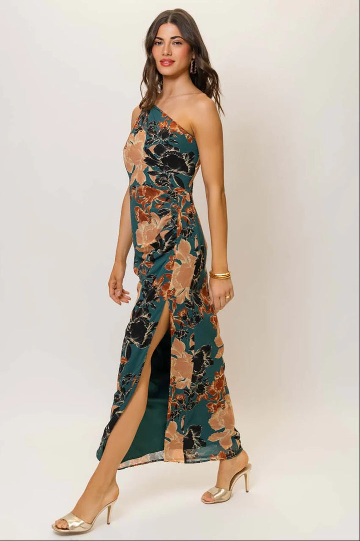 Siona Dress (Teal/Multi Inverted Sketch Floral)
