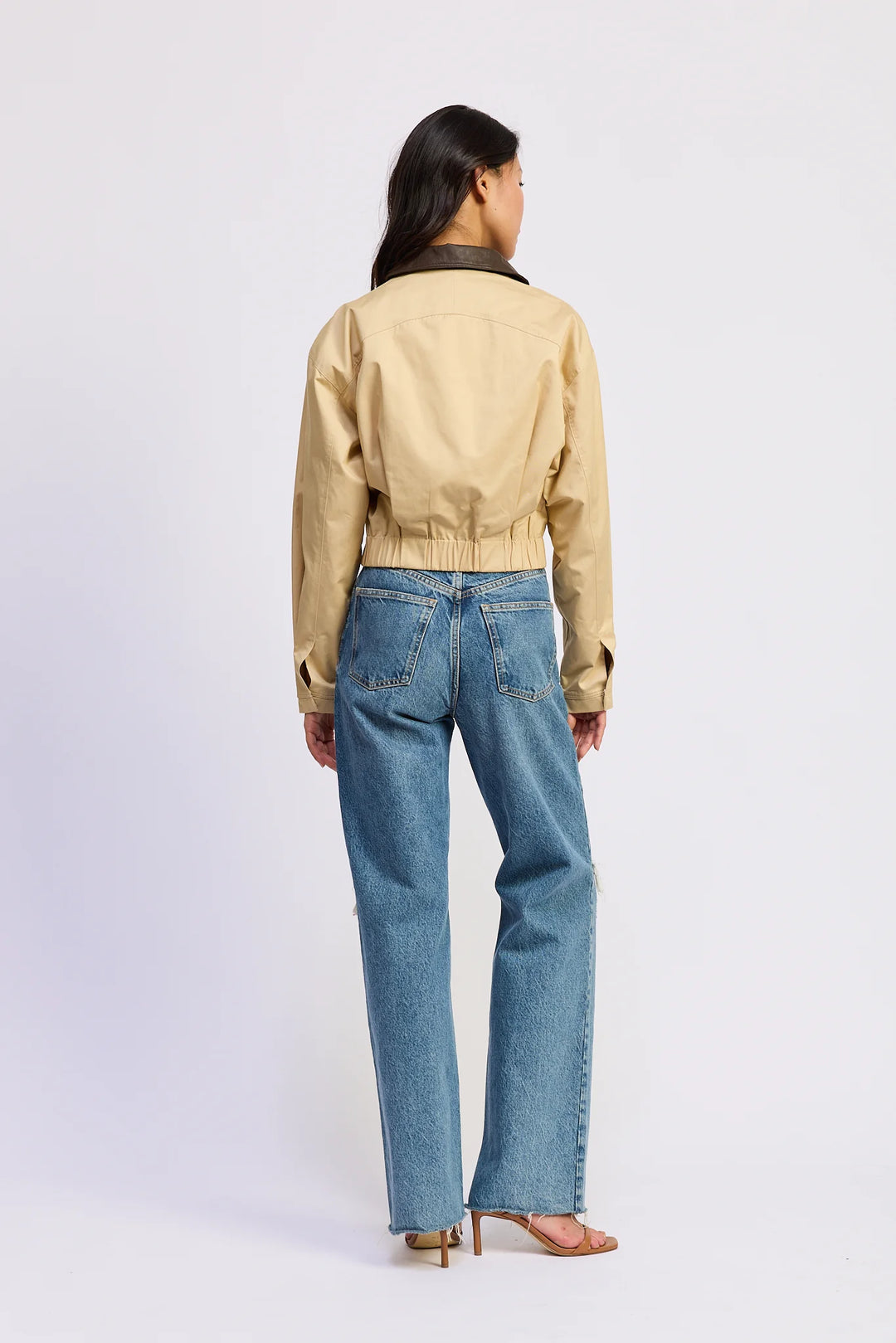 Cecilia Zip Up Jacket (Khaki Brown)