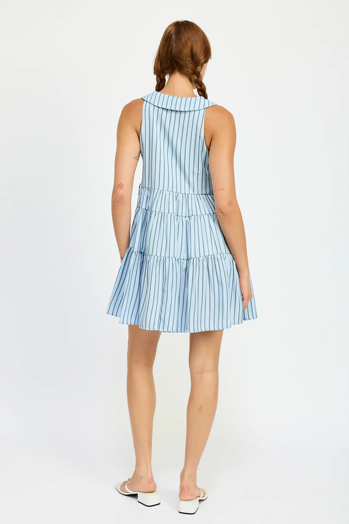 Striped Mini Dress (Marine Blue)