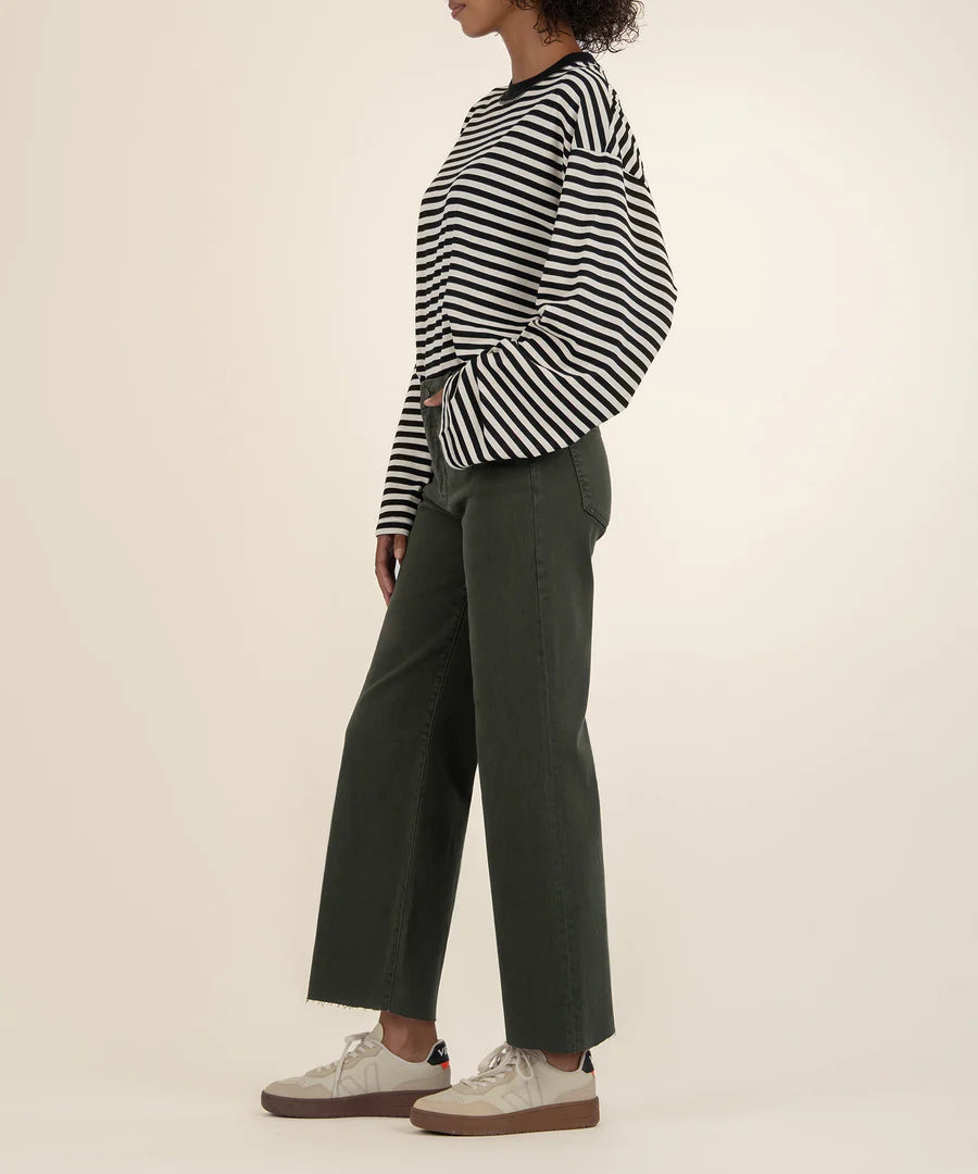 Meg High Rise Wide Leg w Raw Hem (Sherwood Forest)